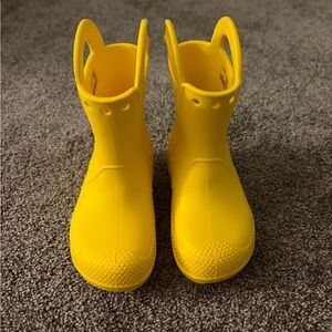 Yellow Crocs Kids Rain Boots